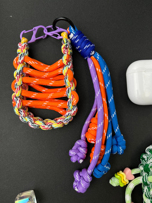 Handmade Paracord AirPods Case + Lanyard Set, Color - Blocking Stylish Accessory
