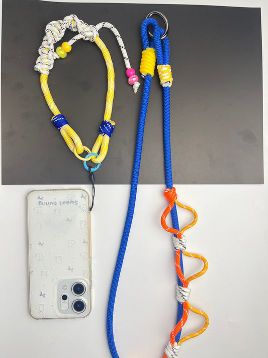 Handmade Paracord Color - Blocking Lanyard Set, Artistic Phone & Accessory Rope