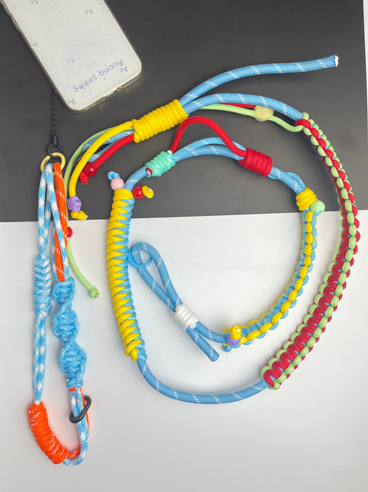 Handmade Paracord Colorful Lanyard Set, Multifunctional Phone/Bag Unique Accessory