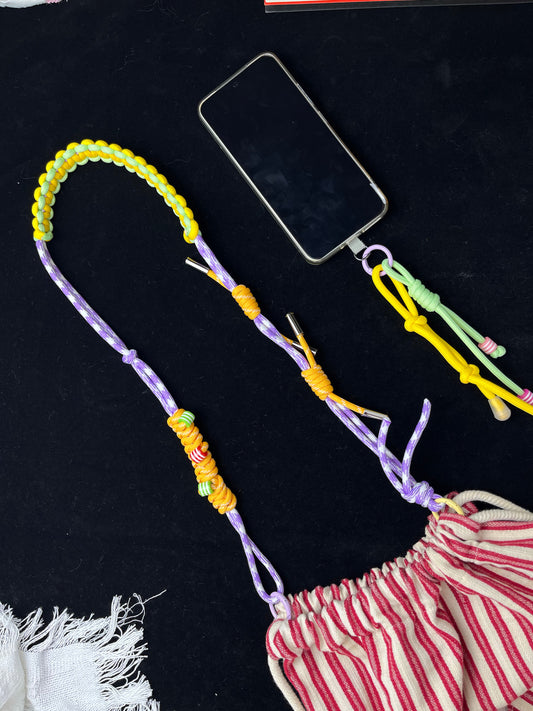 Handmade Paracord Color - Blocking Lanyard, Multifunctional Phone/Bag Unique Charm