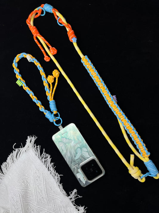 Handmade Paracord Color - Blocking Lanyard Set, Multifunctional Phone & Accessory Rope