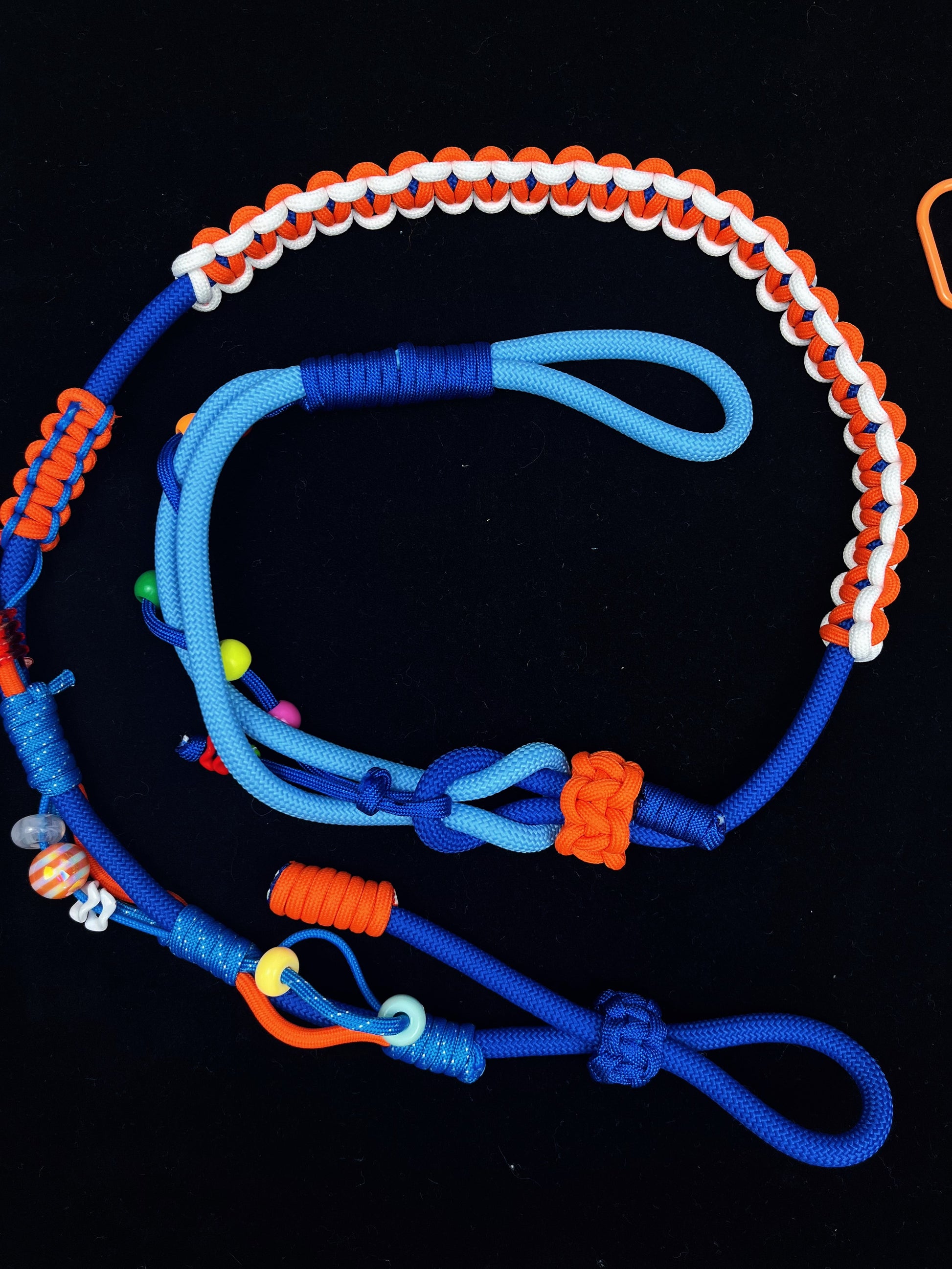 Colorful paracord lanyard size reference with coin — SHENG