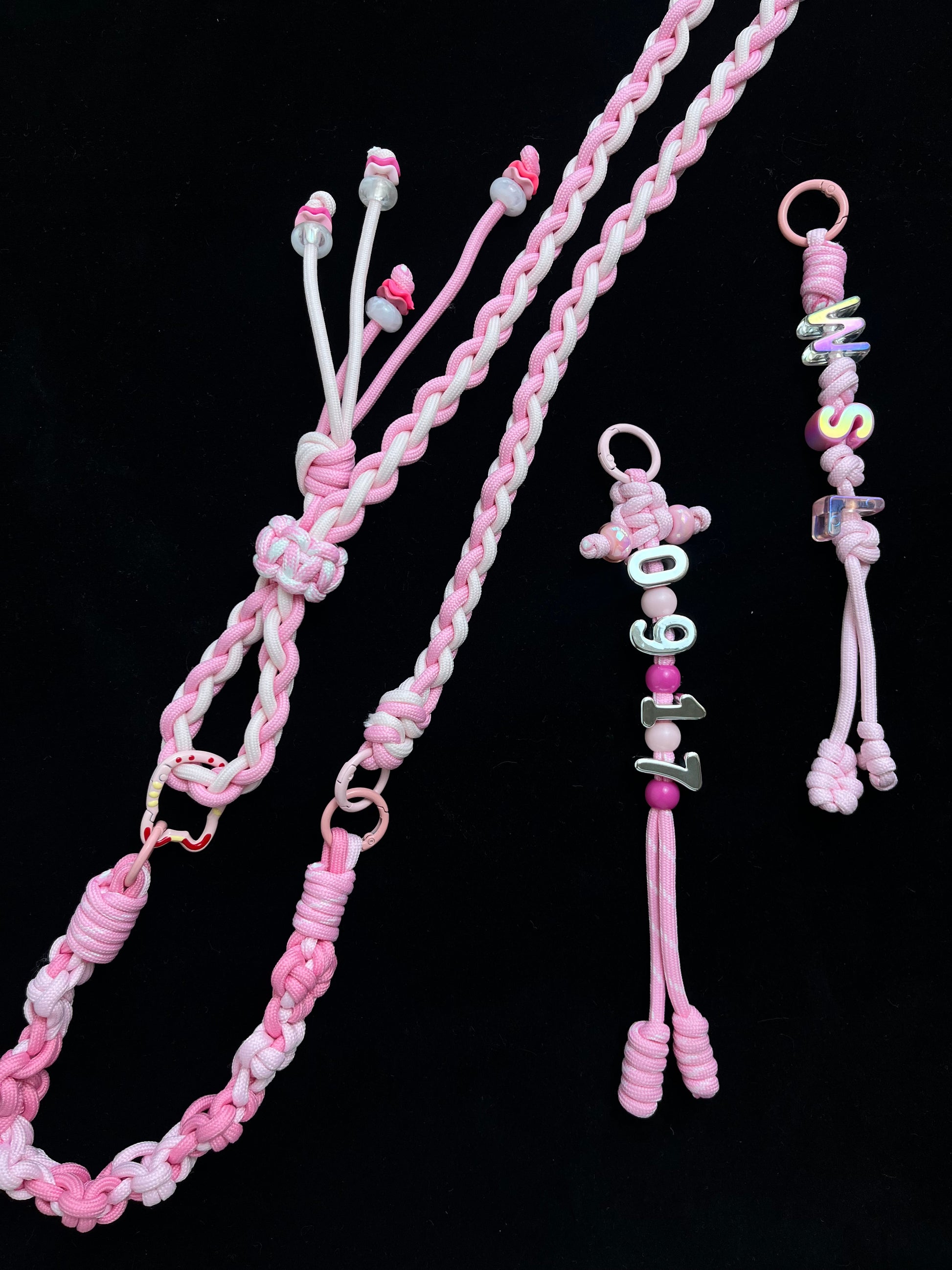 Pink paracord lanyard styled for everyday carry — SHENG Craft