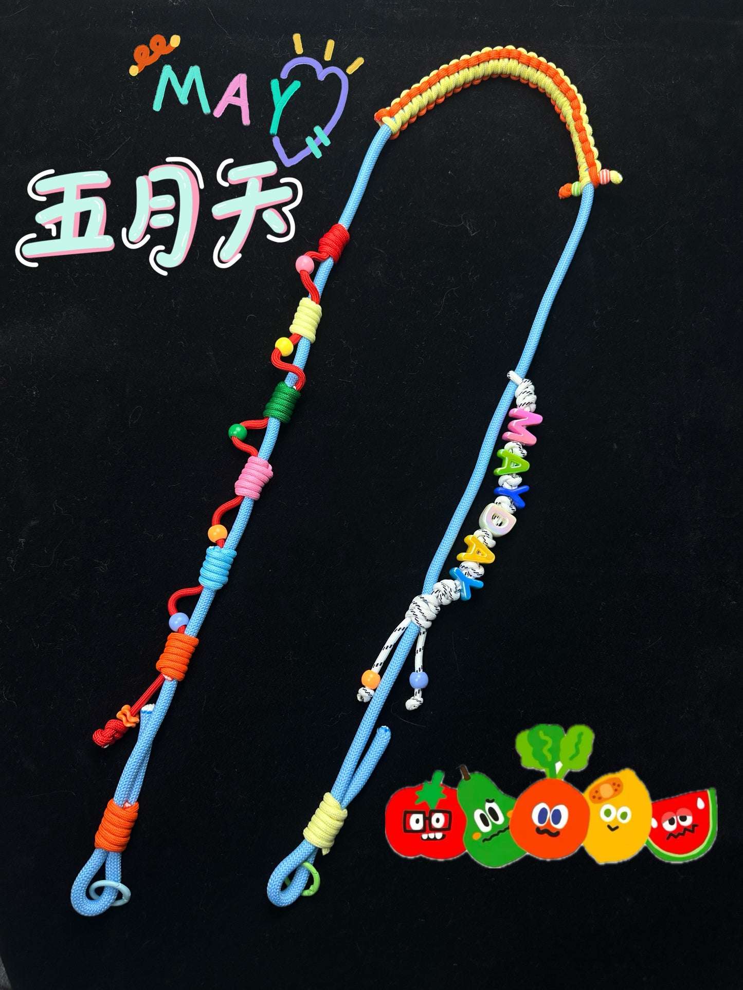 Handmade Colorful paracord bracelet with colorful beads — SHENG Craft